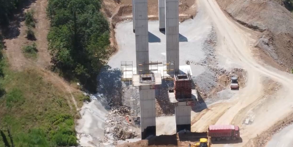 Bridge 1 Piers under construction